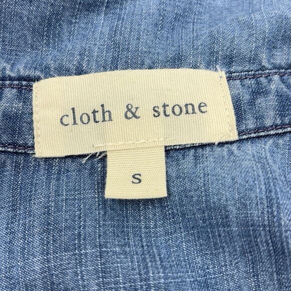 Cloth & Stone Womens Chambray Popover Tunic Size S‎ Blue Long Sleeve Collared - Picture 12 of 12